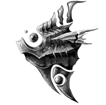Fish with component parts physically separate, held together with psionics.